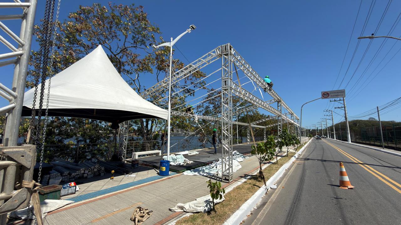 Estrutura do Cariacica Verão já começou a ser montada na Nova Orla