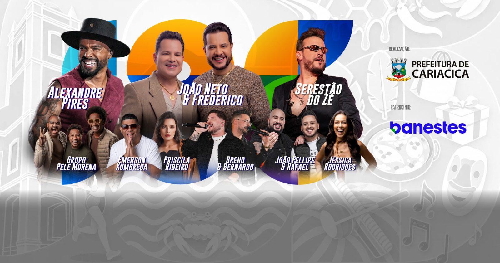 Festa de 136 anos de Cariacica terá shows de Alexandre Pires, João Neto & Frederico e Serestão do Zé