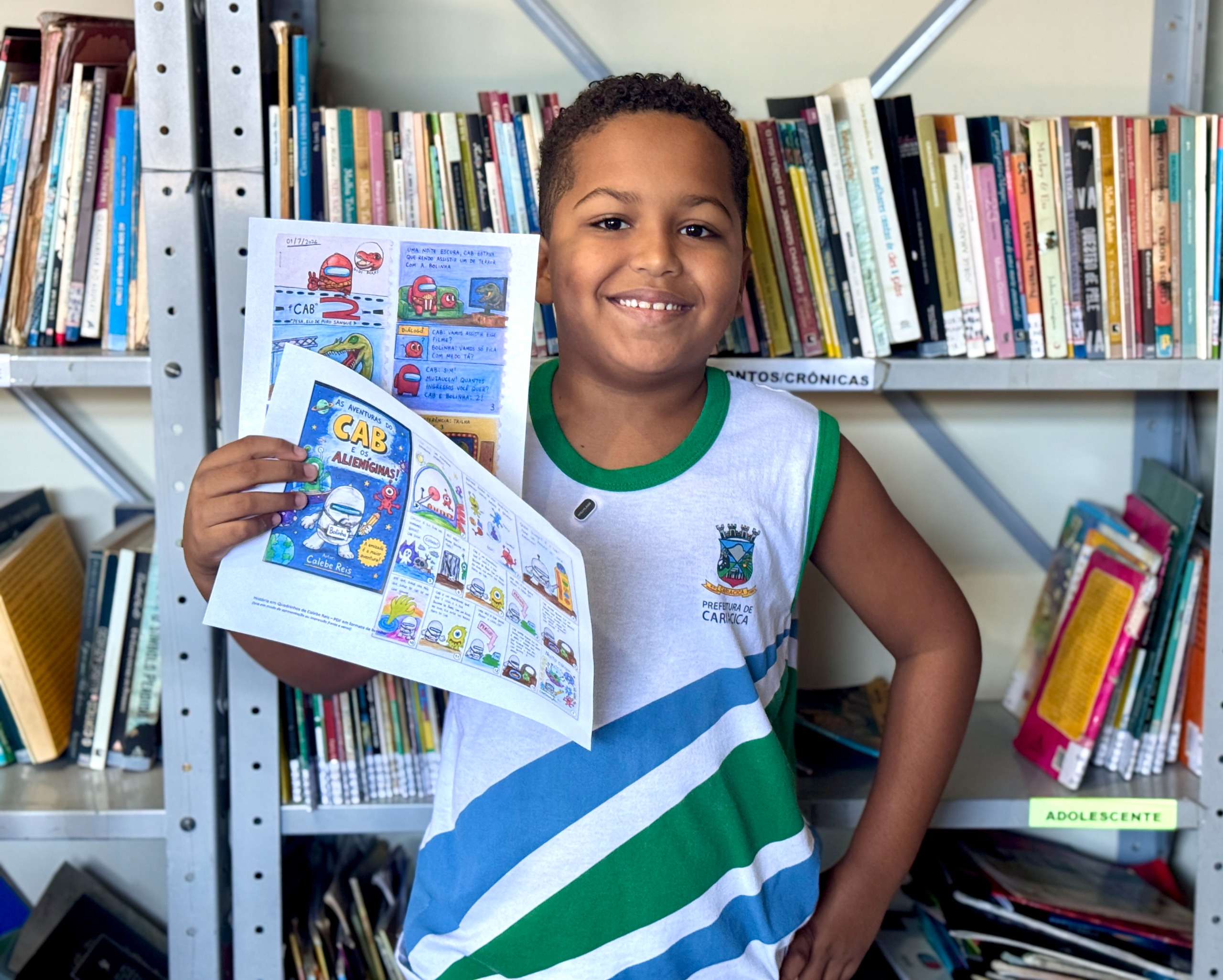 Imaginação e criatividade: aluno de Cariacica cria dezenas de histórias em quadrinhos