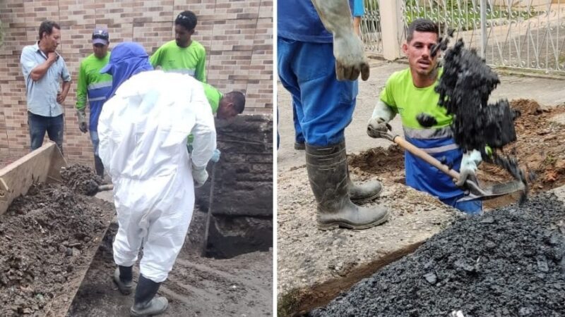 Secretaria de Serviços retira quatro toneladas de resíduos da rede de drenagem do bairro Sotema