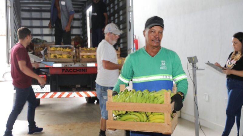 Doação de nove toneladas de frutas e legumes é destinada ao Banco de Alimentos de Cariacica para distribuição a beneficiários