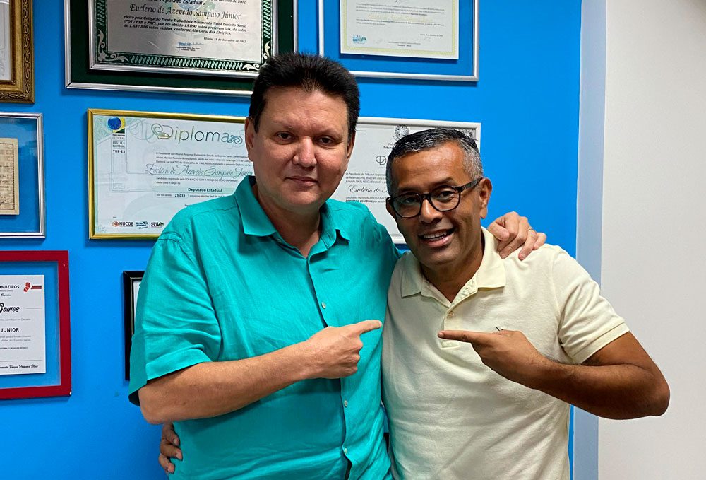 Vereador Cesar Lucas Parabeniza Prefeito Euclério Sampaio por Liderança na Disputa Eleitoral de Cariacica