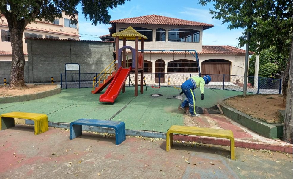 Praça Monte Sião passa por obras de revitalização em Alto Boa Vista